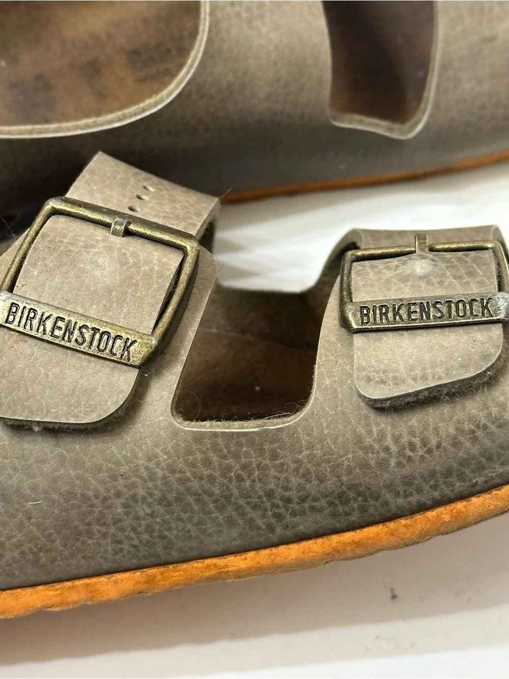 Birkenstock Men's Olive Green 2-Strap Adjustable Strap Sandals Size 35 EU (3 US)